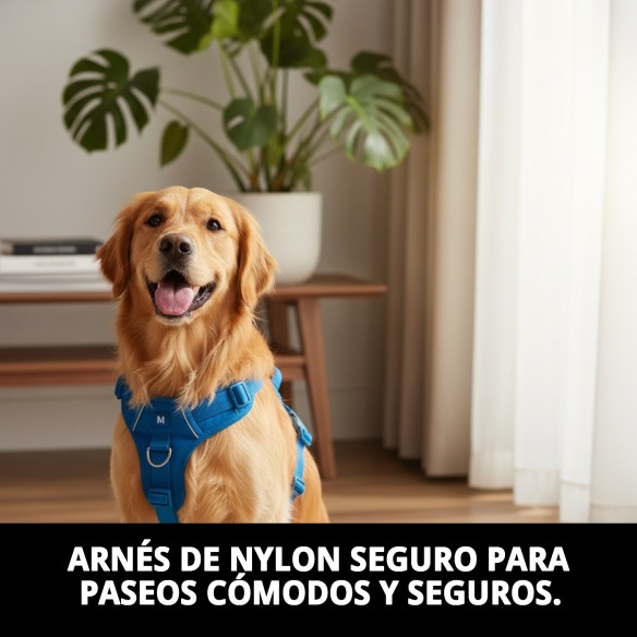 Arnés de Nylon de Seguridad y Paseo para Mascotas M