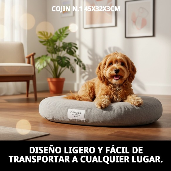 Cojín 45x32 cm para mascotas, cómodo y lavable