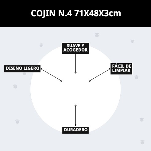 Cojín N.4 71x48x3cm para Mascotas - Confort y Estilo