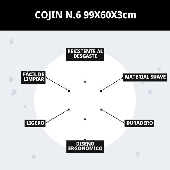 Cojín N.6 para perros y gatos, cómodo y lavable