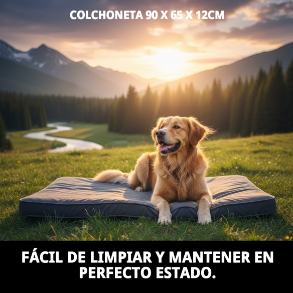 Colchoneta para Mascotas 90x65x12 cm - Confort y Estilo
