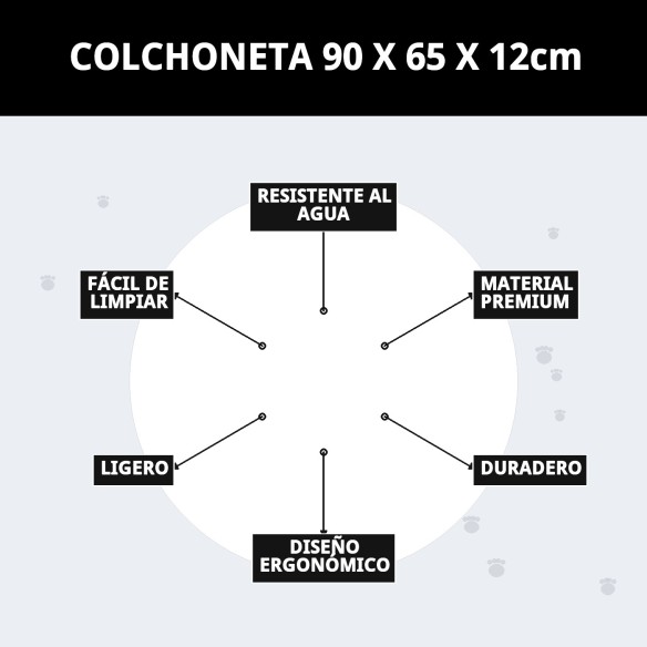 Colchoneta para Mascotas 90x65x12 cm - Confort y Estilo