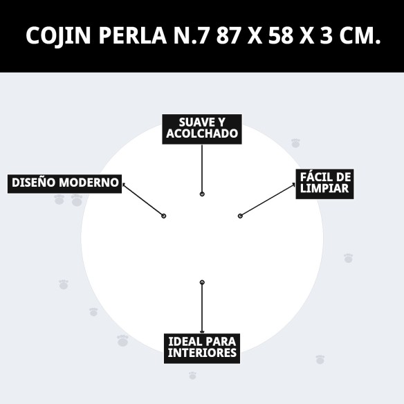 Cojín Perla N.7 para Mascotas 87x58x3 cm - Comodidad Ideal