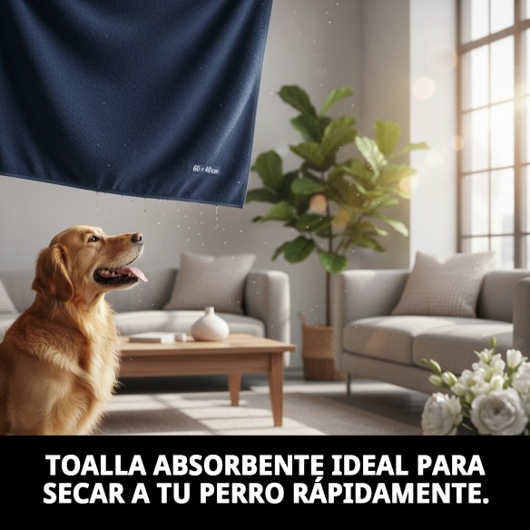 Toalla Absorbente para Mascotas 60x40 cm - Alta Calidad