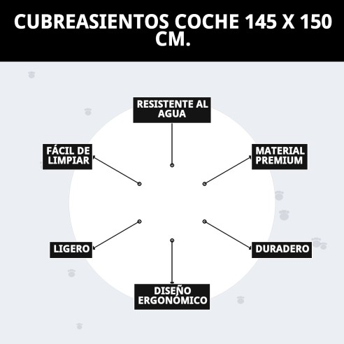 Cubreasientos para coche 145x150 cm - Protección ideal mascotas