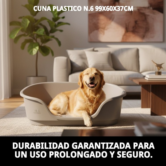 Cuna Plástico N.6 para Mascotas - 99x60x37 cm Ideal