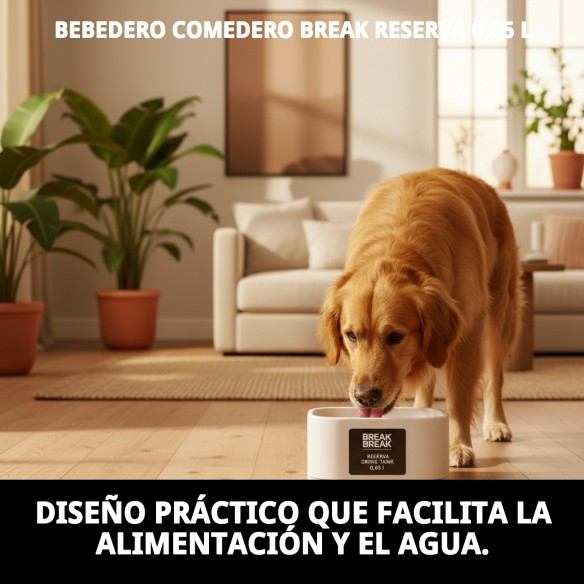 Bebedero Comedero Break Reserva 0,65 L para Mascotas