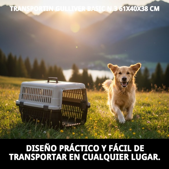 Transportín Gulliver Basic N.3 para Mascotas 61x40x38 cm