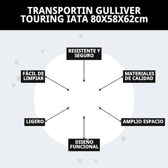 Transportín Gulliver Touring IATA 80x58x62 cm para Mascotas