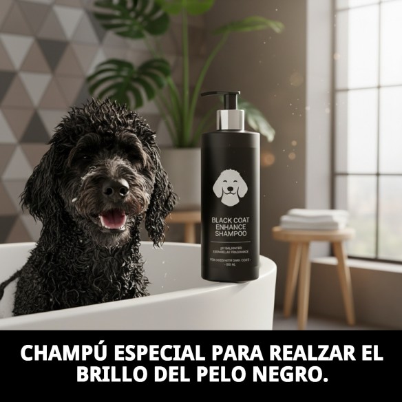 Champú Pelo Negro 500 ml - Brillo y Color Intenso para Perros