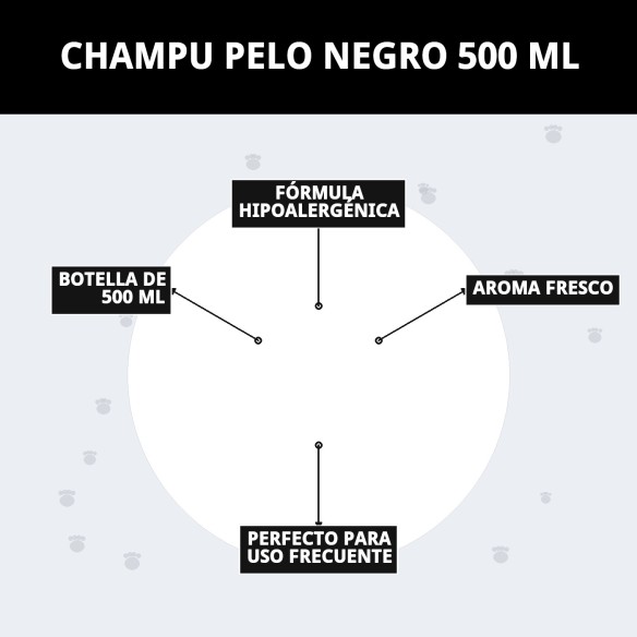 Champú Pelo Negro 500 ml - Brillo y Color Intenso para Perros