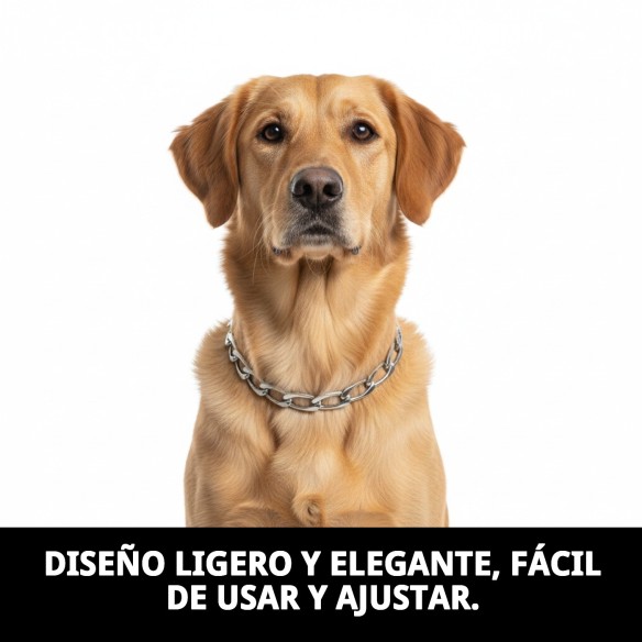 Collar de cadena metálico para perros - 60cm x 4mm
