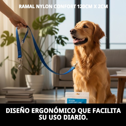 Ramal Nylon Confort 120cm x 2cm para Mascotas Activas