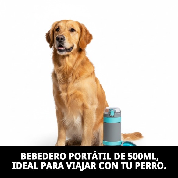 Bebedero de Viaje 500ml: Hidratación para tus Mascotas