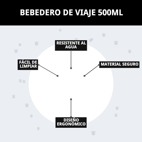 Bebedero de Viaje 500ml: Hidratación para tus Mascotas