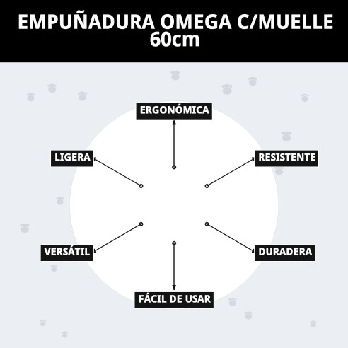 Empuñadura Omega C/Muelle 60cm para Mascotas de Calidad