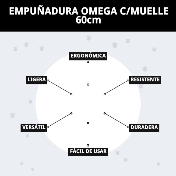 Empuñadura Omega C/Muelle 60cm para Mascotas de Calidad