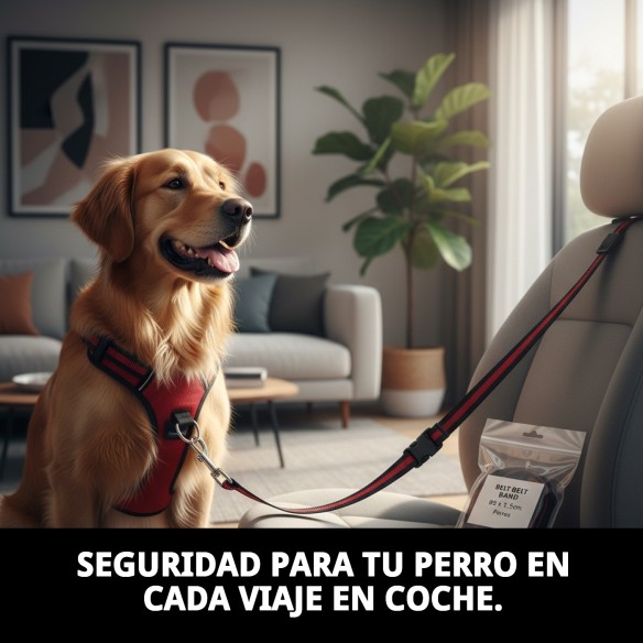 Acople Cinturón de Seguridad para Mascotas 80x1.5 cm