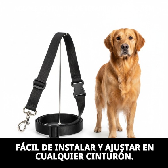 Acople Cinturón de Seguridad para Mascotas 80x1.5 cm