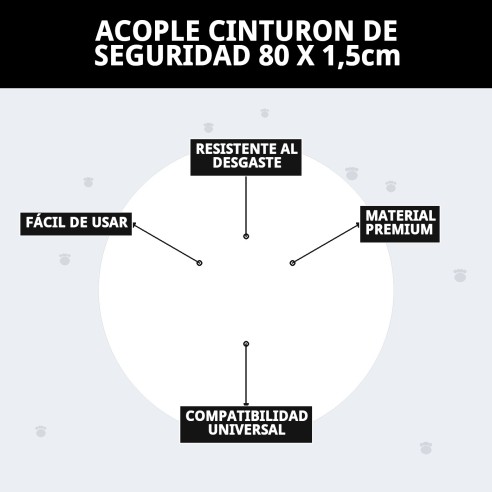 Acople Cinturón de Seguridad para Mascotas 80x1.5 cm