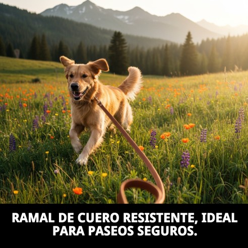 Ramal de Cuero Policía 2m x 1.8cm para Mascotas