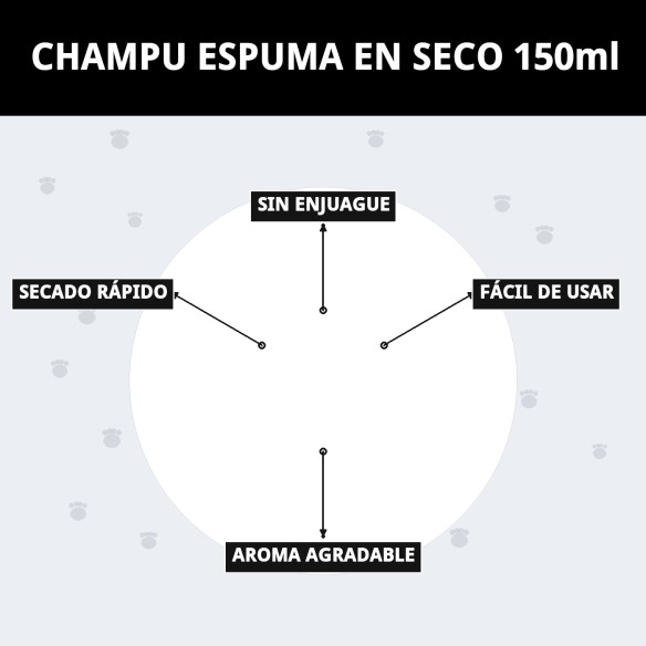 Champú Espuma en Seco 150ml para un Baño Rápido y Eficaz