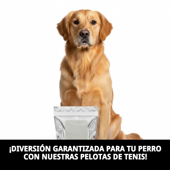 Pelota Tenis con Huellas 6,5cm - Pack de 2 para Mascotas