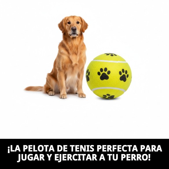 Pelota de Tenis 10cm con Huellas - Juguetes para Mascotas