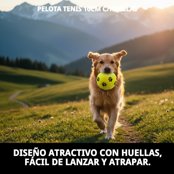 Pelota de Tenis 10cm con Huellas - Juguetes para Mascotas