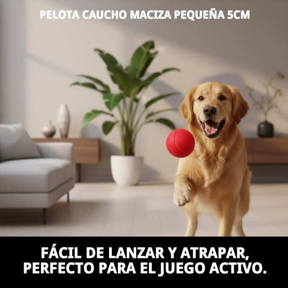 Pelota de Caucho Maciza para Perros - Diversión y Seguridad