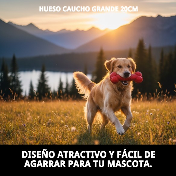 Hueso de Caucho Grande 20cm para Jugar y Morder