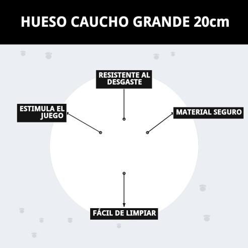 Hueso de Caucho Grande 20cm para Jugar y Morder