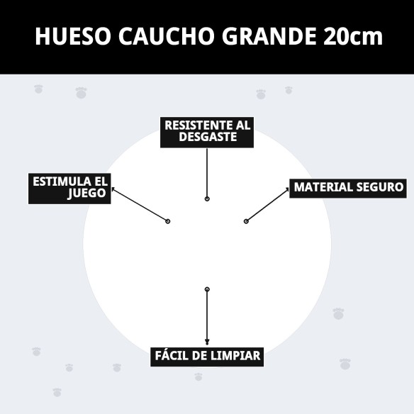 Hueso de Caucho Grande 20cm para Jugar y Morder