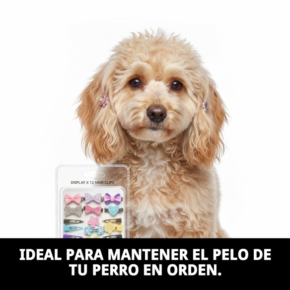 Expositor de 12 Clips para el Pelo de Mascotas ¡Compra Ya!