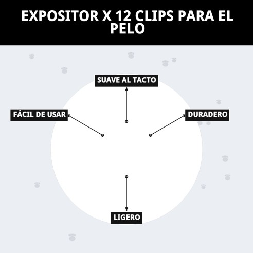 Expositor de 12 Clips para el Pelo de Mascotas ¡Compra Ya!