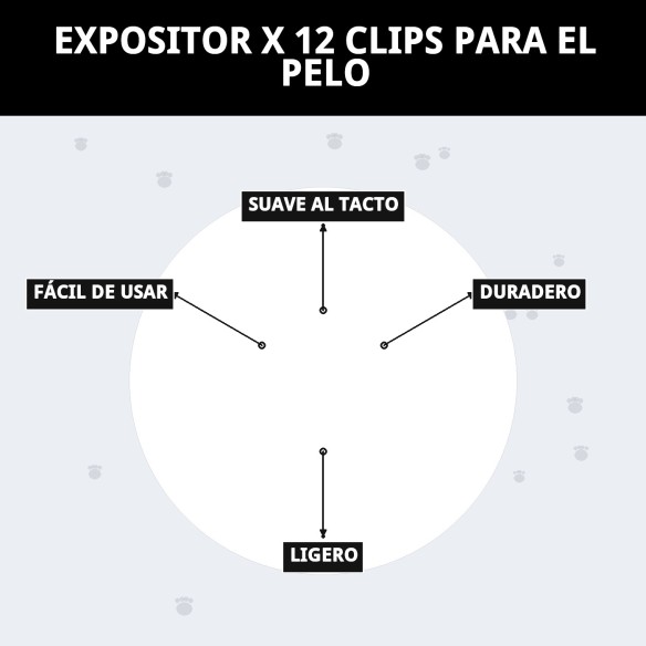 Expositor de 12 Clips para el Pelo de Mascotas ¡Compra Ya!