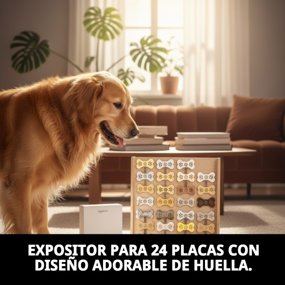 Expositor para 24 Placas con Huella - Accesorios Mascotas