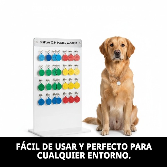 Expositor para 24 Placas con Huella - Accesorios Mascotas