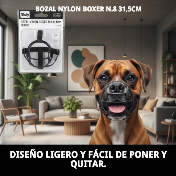 Bozal Nylon Boxer N.8 - Comodidad y Seguridad para tu Mascota
