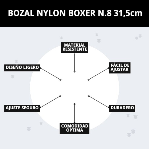 Bozal Nylon Boxer N.8 - Comodidad y Seguridad para tu Mascota