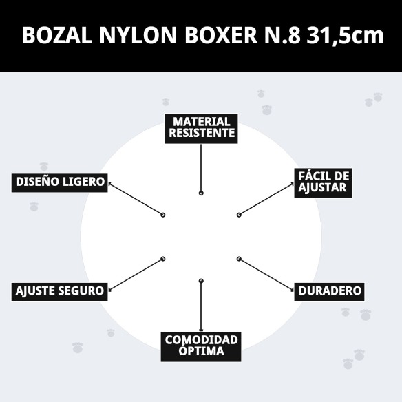 Bozal Nylon Boxer N.8 - Comodidad y Seguridad para tu Mascota