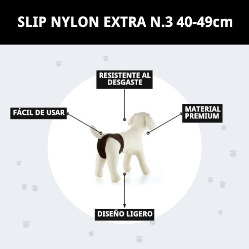 Slip Nylon Extra para Perros de 40-49cm - Confort y Limpieza