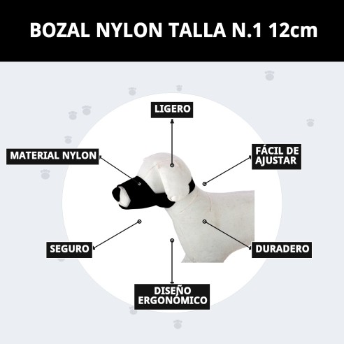 Bozal Nylon Talla N.1 - Comodidad y Seguridad para tu Mascota