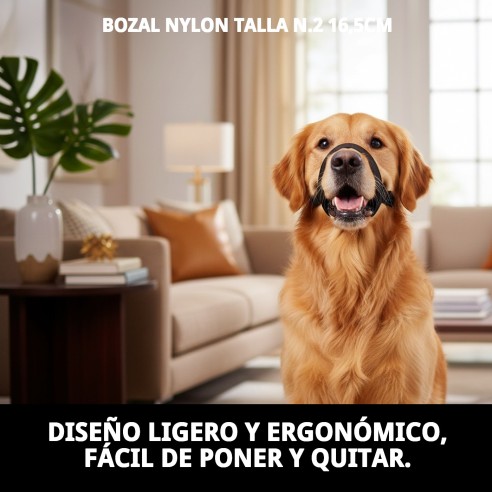 Bozal Nylon Talla N.2 para Perros - Hasta 16,5 cm