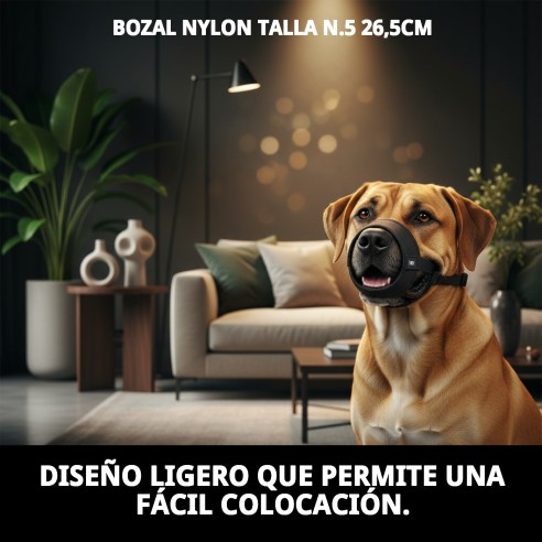 Bozal de Nylon Talla N.5 para Perros Grandes y Resistentes