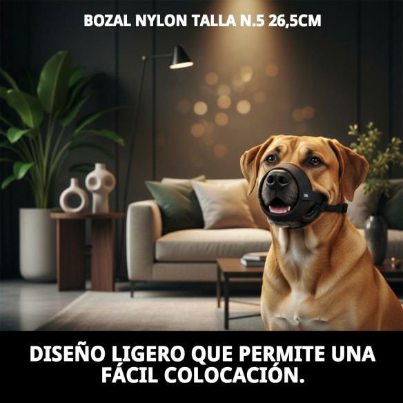 Bozal de Nylon Talla N.5 para Perros Grandes y Resistentes