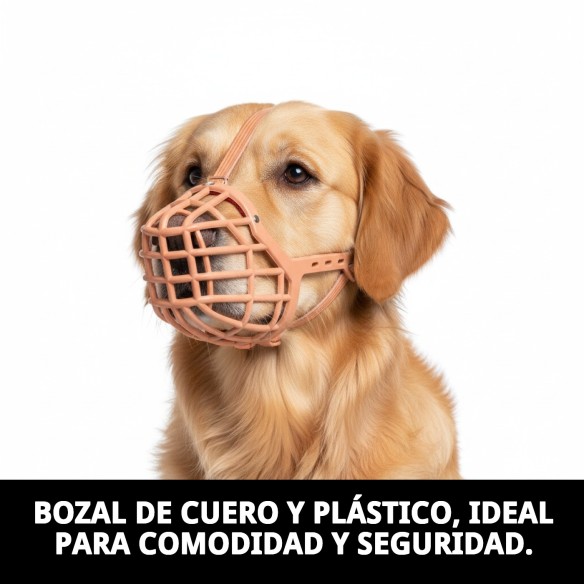 Bozal Cesta de Cuero y Plástico N.3 para Mascotas