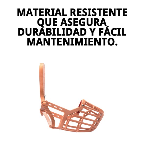 Bozal Cesta de Cuero y Plástico N.3 para Mascotas