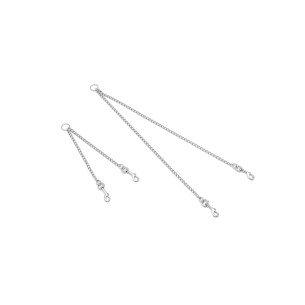 Acople Cromado para 2 Perros - 25cm x 2mm de Calidad