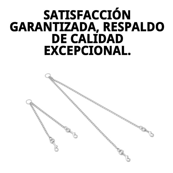 Acople Cromado para 2 Perros - 25cm x 2mm de Calidad